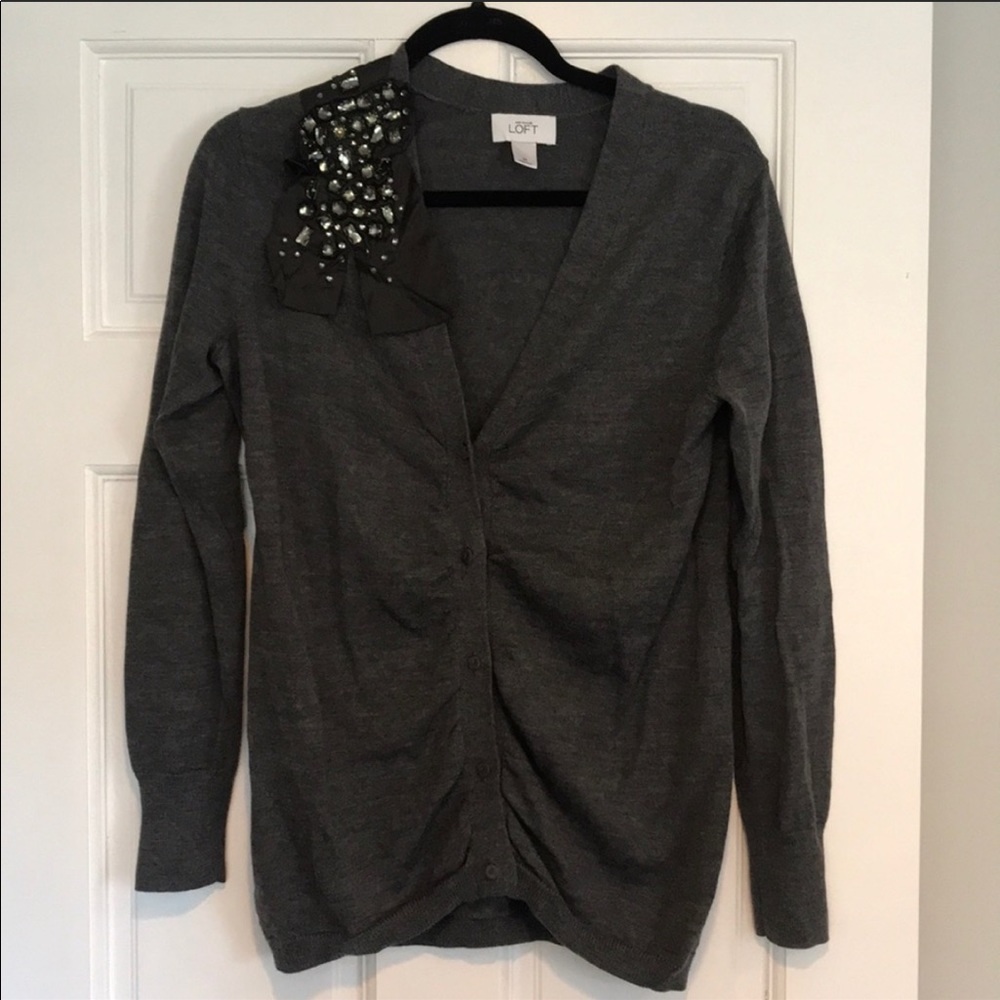 Loft | wool embellished sweater cardigan
